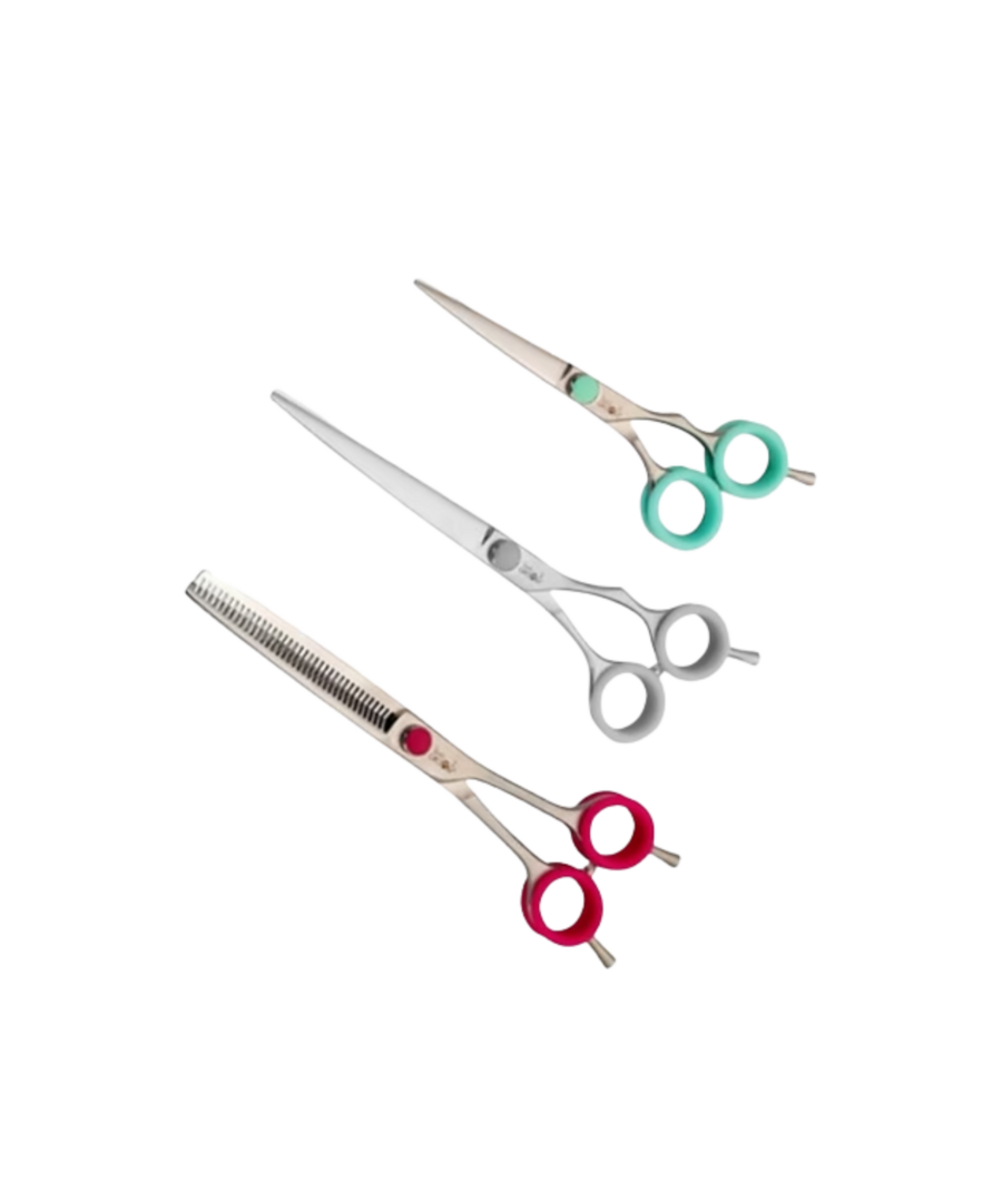 Luxe 3-delige scharenset Pro Razor – bevat rechte schaar 13 cm, rechte schaar 18 cm & dubbelzijdige effileerschaar 18 cm in etui