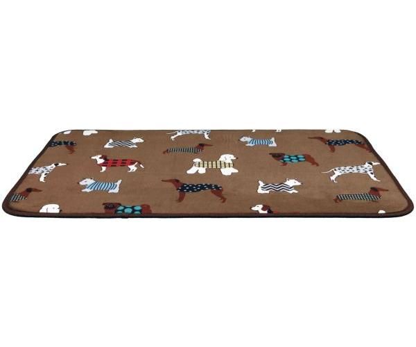 Trixie Ligmat FunDogs Bruin 90×68×1 cm – Pluche Hondenmat met Antislip Onderkant