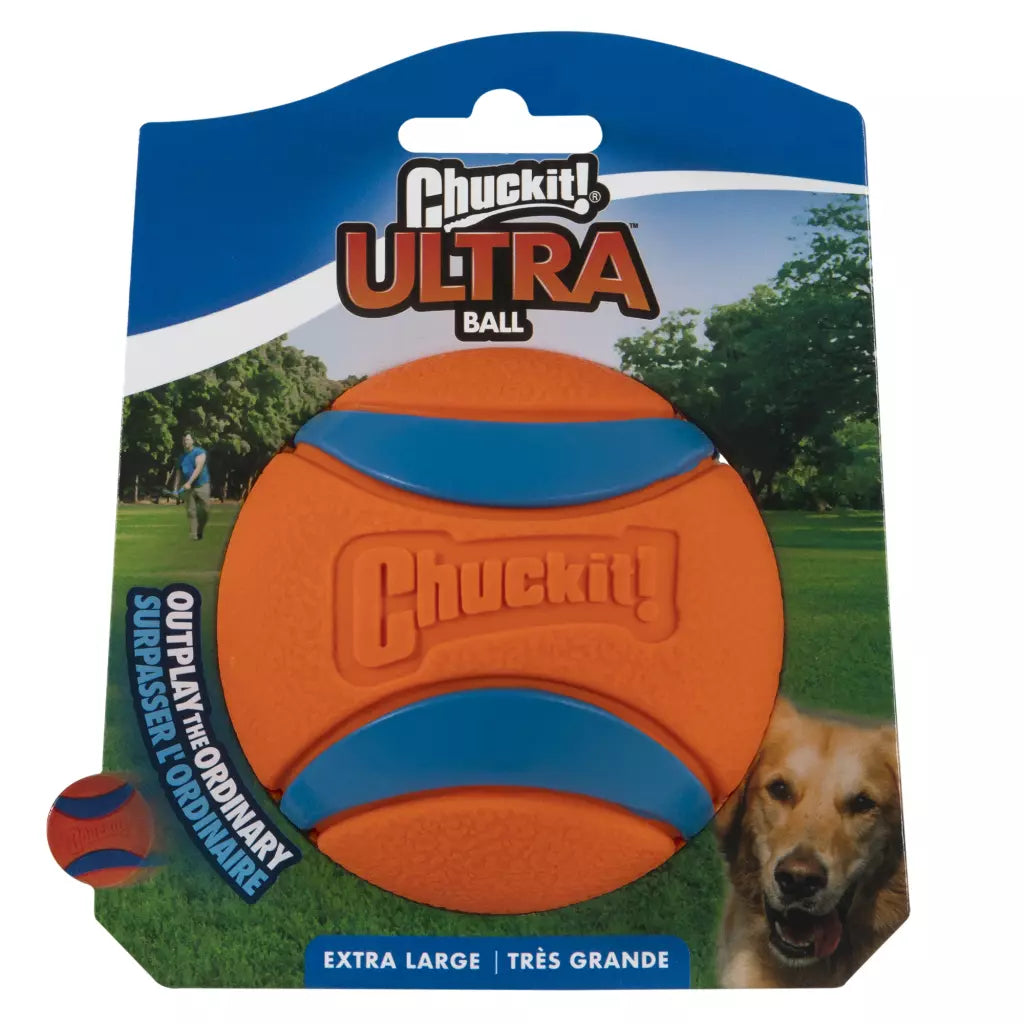 Chuckit! Ultra Ball XL Ø9 cm – duurzame rubber apporteerbal die hoog stuitert en drijft (1-pack)