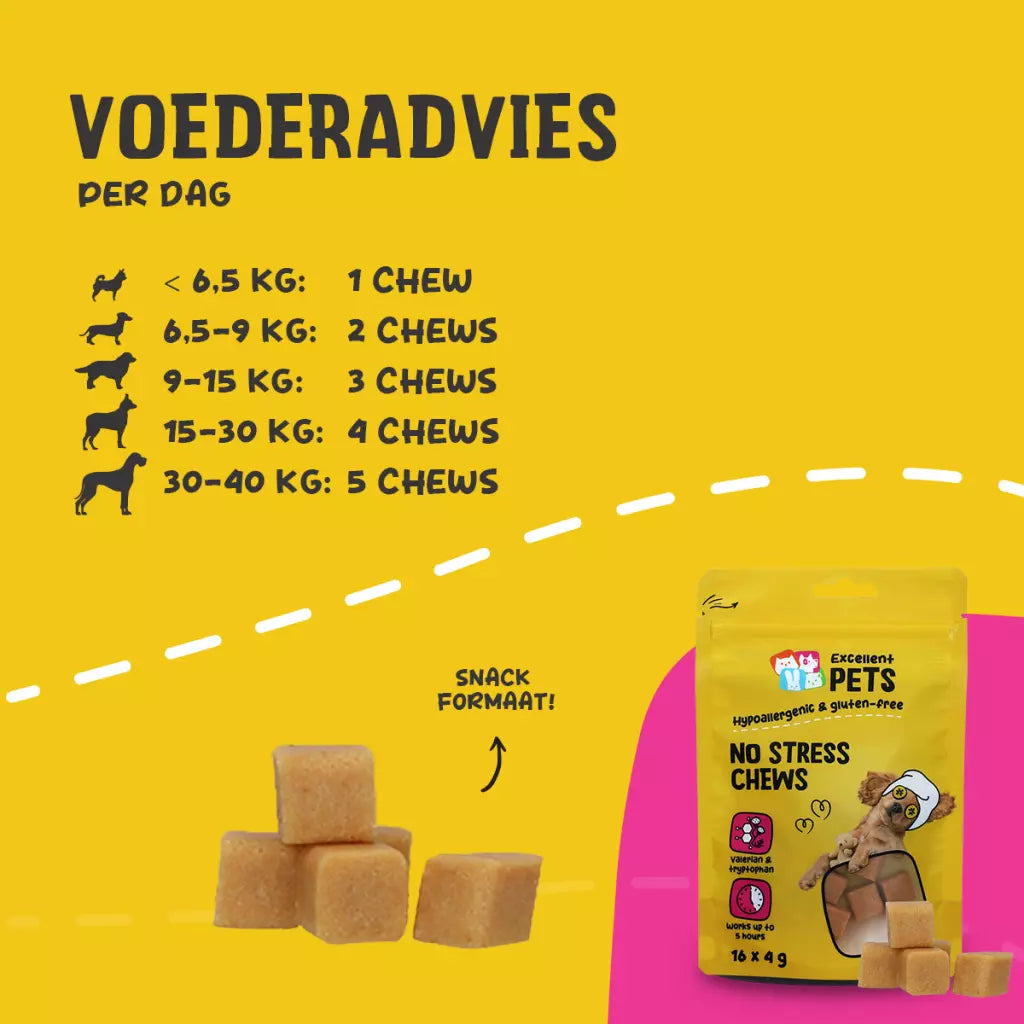 Excellent Pets No Stress Soft Chews voor Honden – Kalmerende Soft Chews