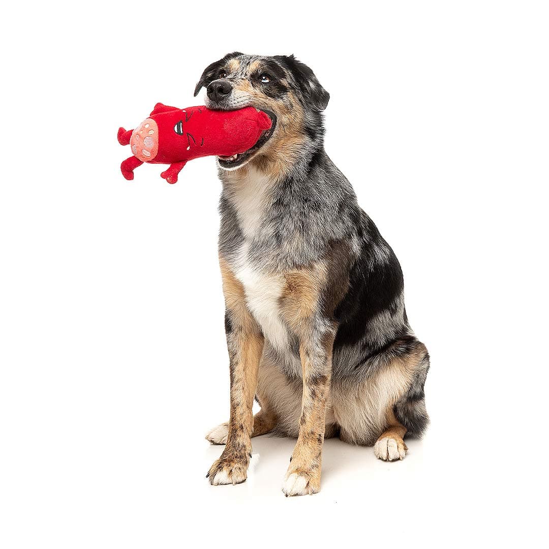 FuzzYard Meat Head Peper-Toni Pluche Hondenspeeltje