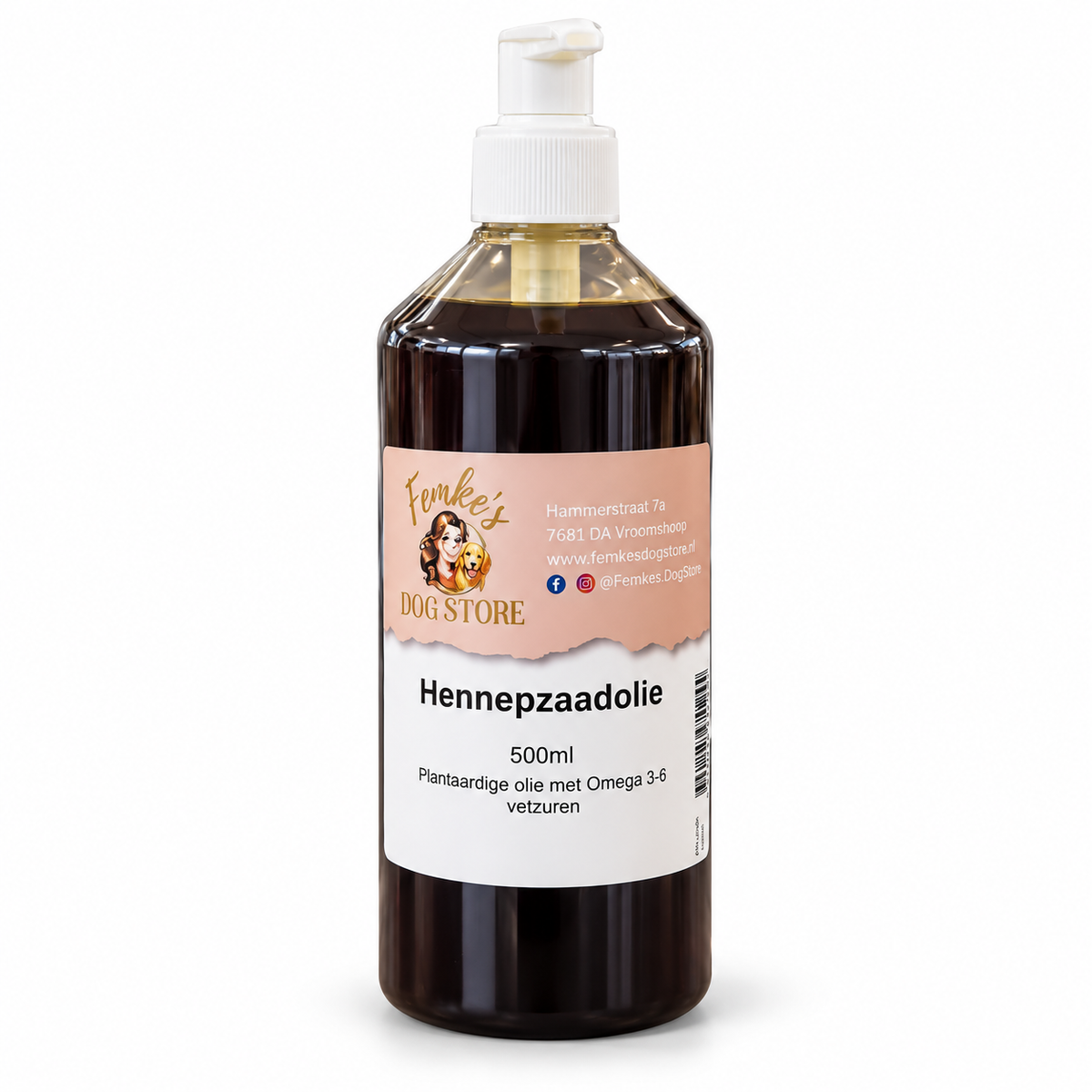 Hennepzaadolie voor Honden 500 ml – Rijk aan Omega 3 en 6