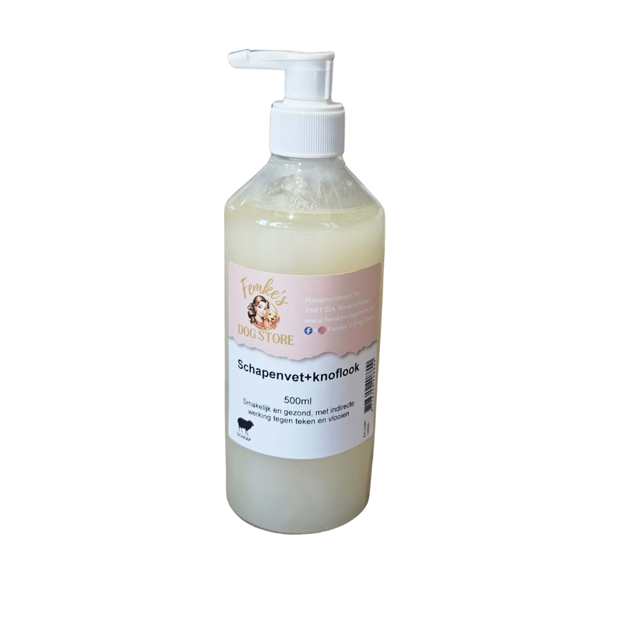 Schapenvet met Knoflook voor Honden 500 ml - Huid, vacht en darmstelsel