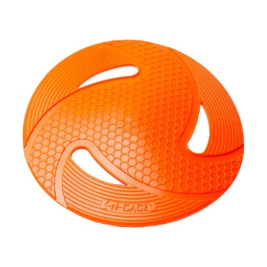 N-GAGE Flyer hondenfrisbee van TPR rubber – drijvende duurzame frisbee met 3 grip-openingen – 23x23x2 cm