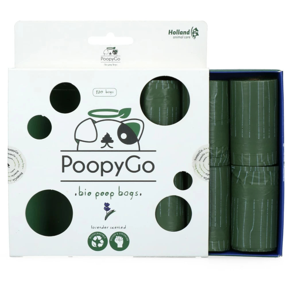 PoopyGo Eco Friendly 120 biologisch afbreekbare poepzakjes lavendel