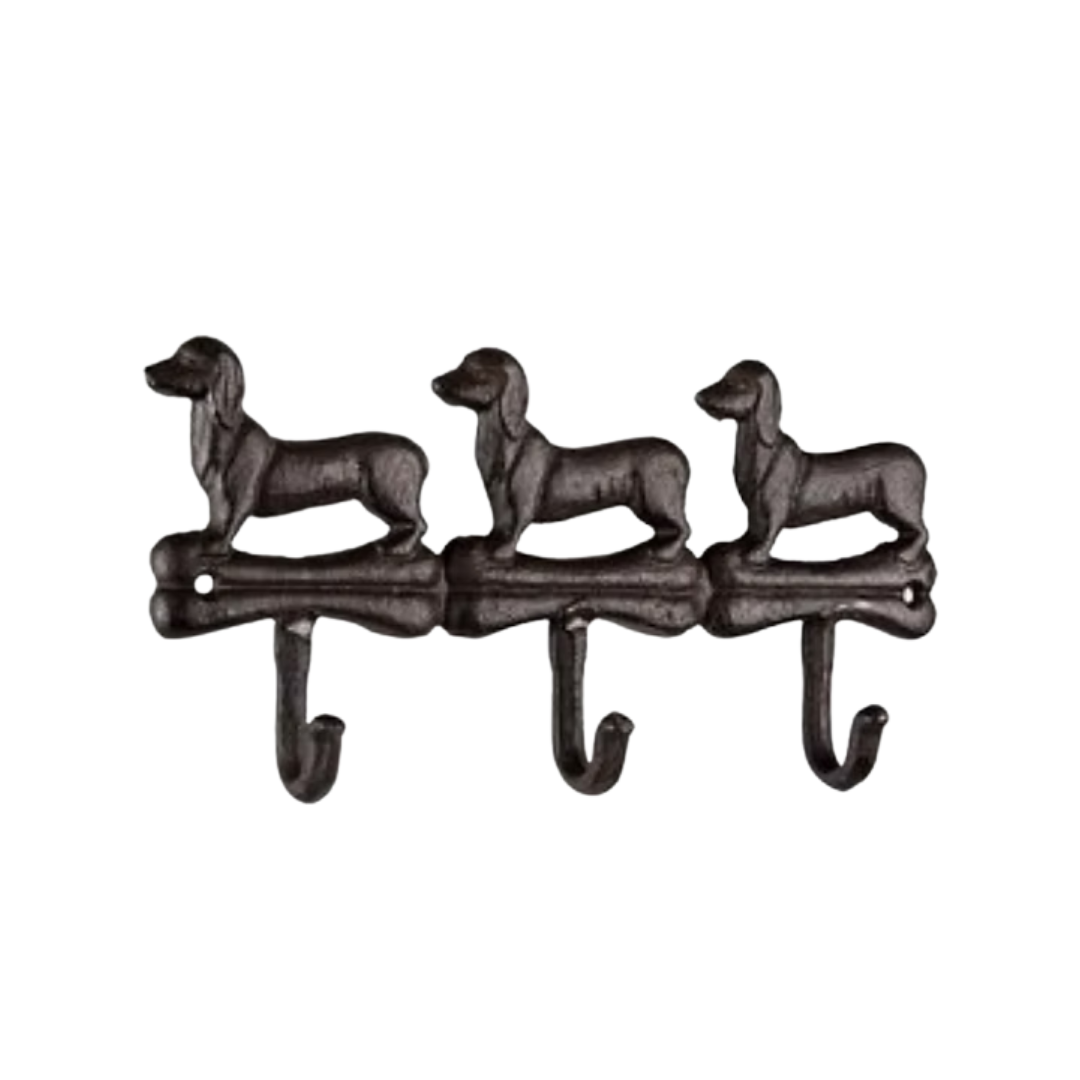 Clayre & Eef kapstok teckels van ijzer – wandkapstok 29x4x15 cm