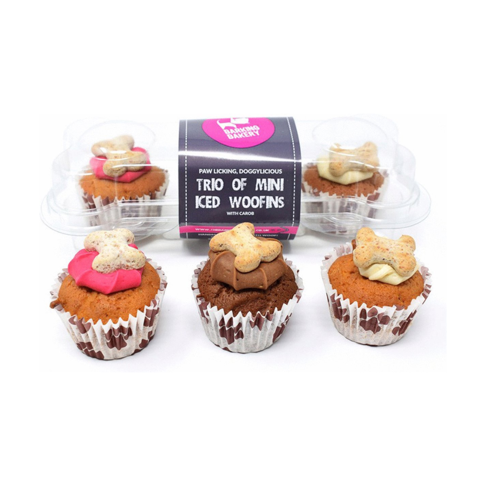 Barking Bakery Trio Mini Iced Woofins – Cupcakes voor Honden 3 stuks
