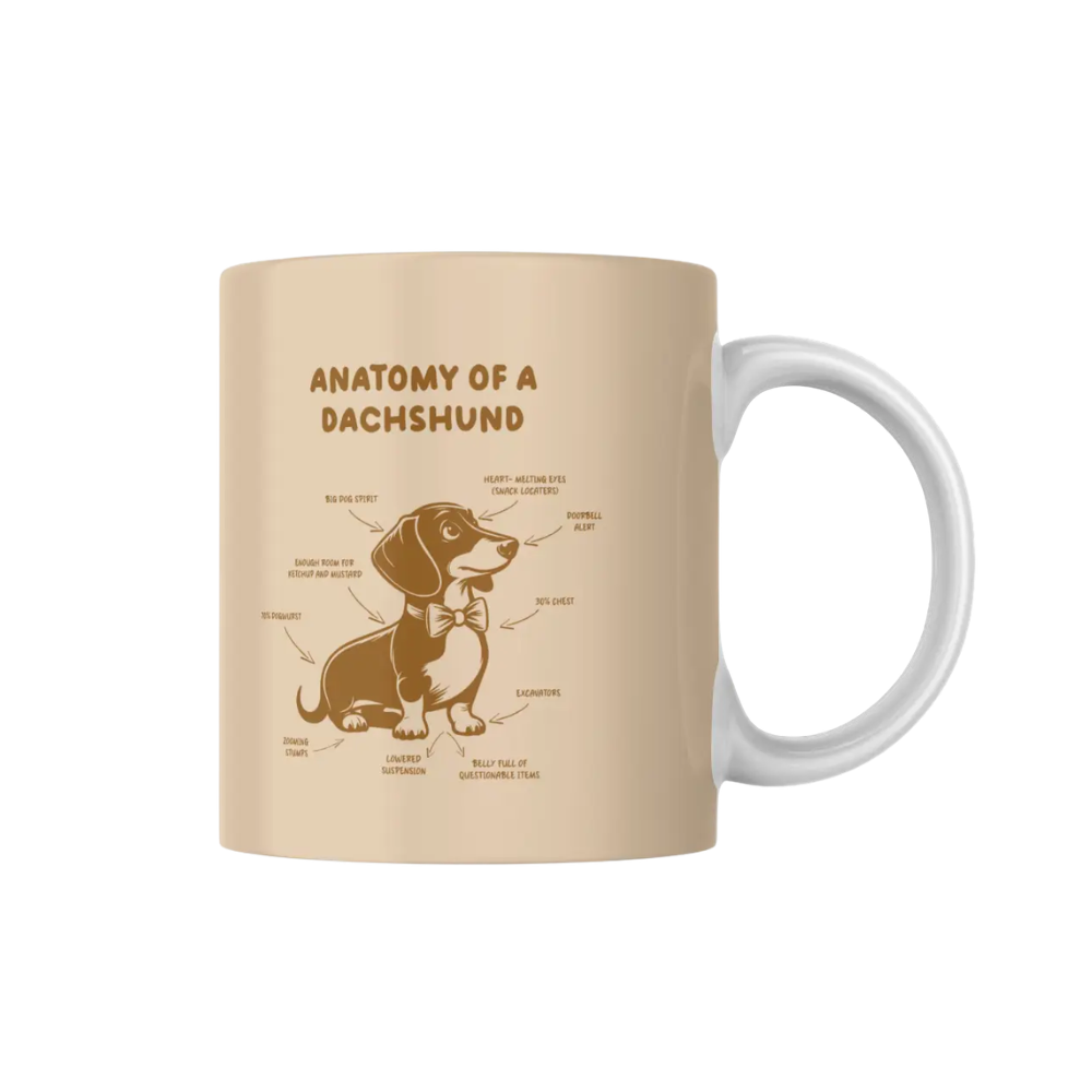 Anatomy of a Dachshund Mok – Keramiek 325 ml