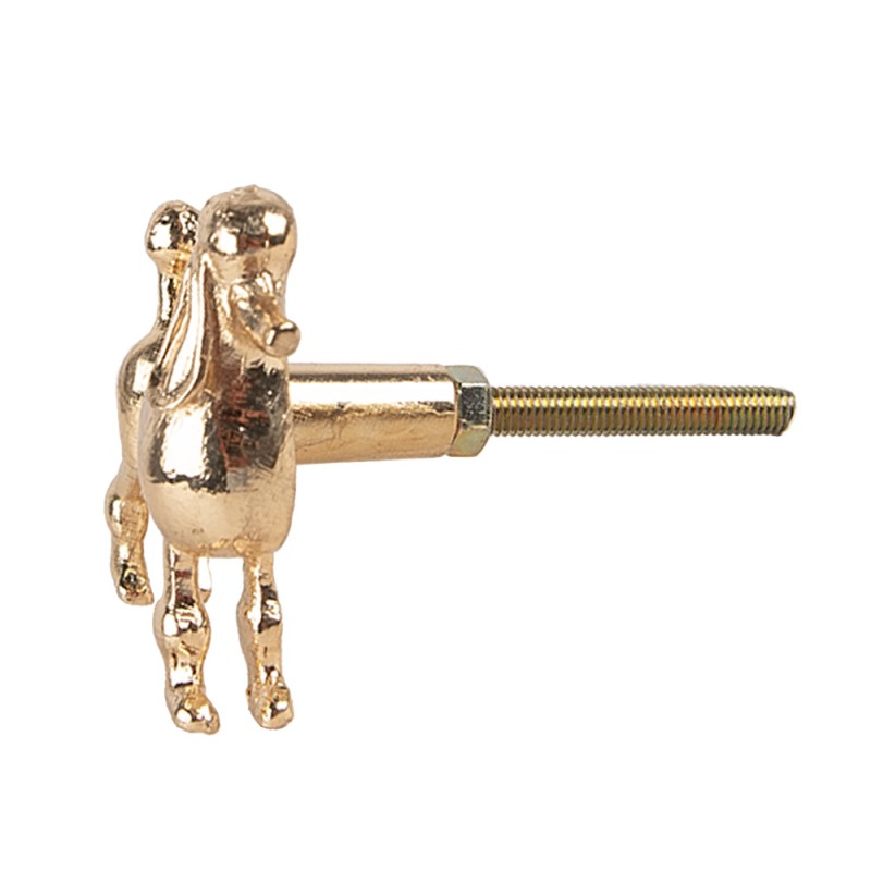 Clayre & Eef Deurknop Poedel Goudkleurig – Metalen Meubelknop