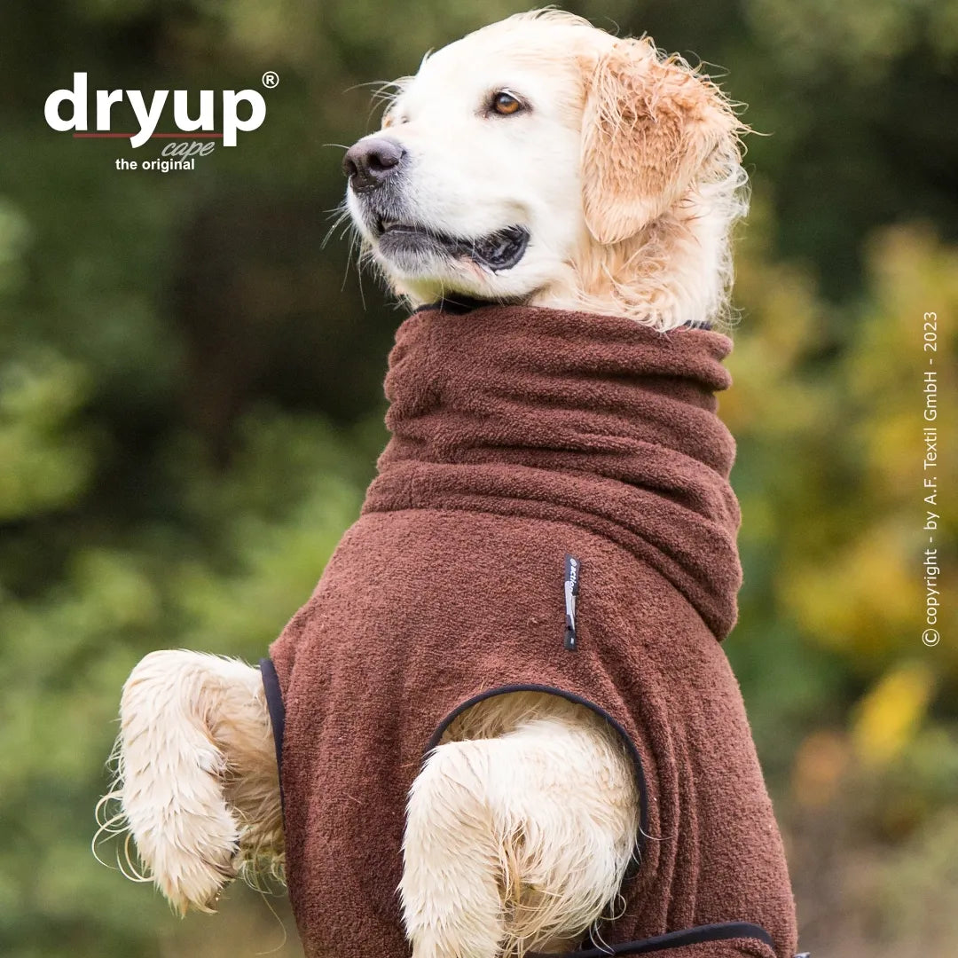 dryup® Cape Hondenbadjas - Bruin maat XS - XXL