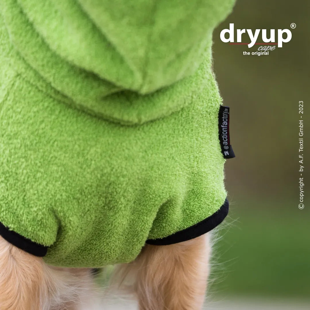 dryup® Cape Hondenbadjas - Kiwi Groen maat XS - XXL