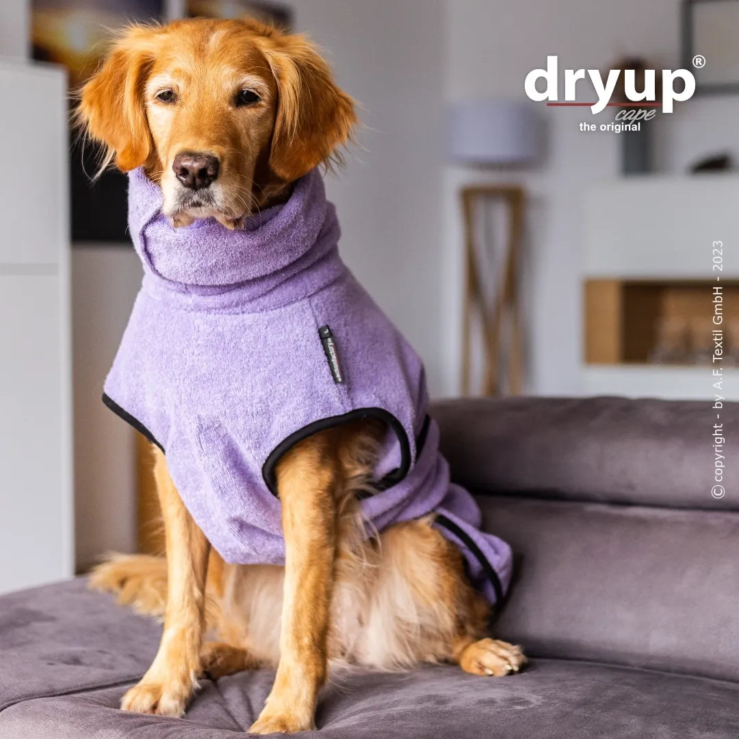dryup® Cape Hondenbadjas - Lavendel maat XS - XXL