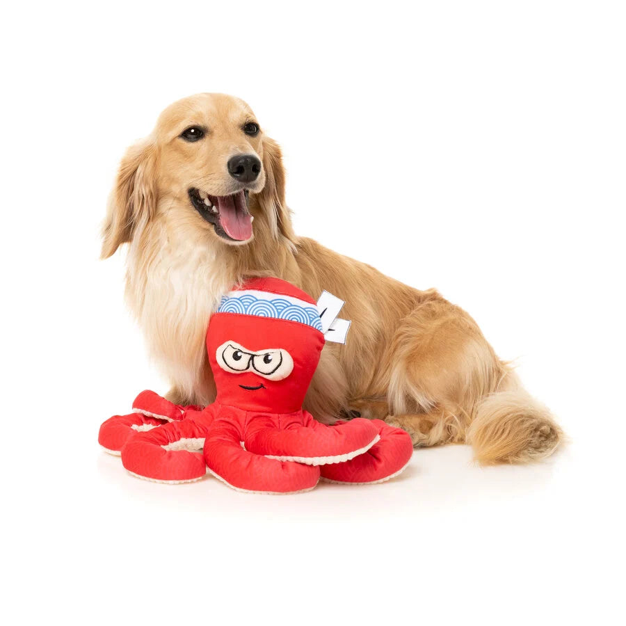 FuzzYard Octo-Pose Takoyaki Hondenspeeltje met Pieper