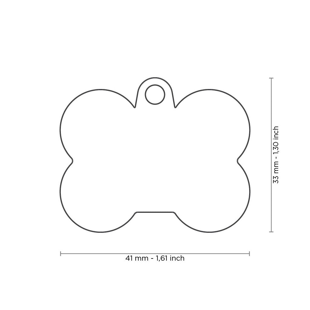 My Family Hondenpenning Big Black Chrome-Plated Brass Bone | Gratis Gravure