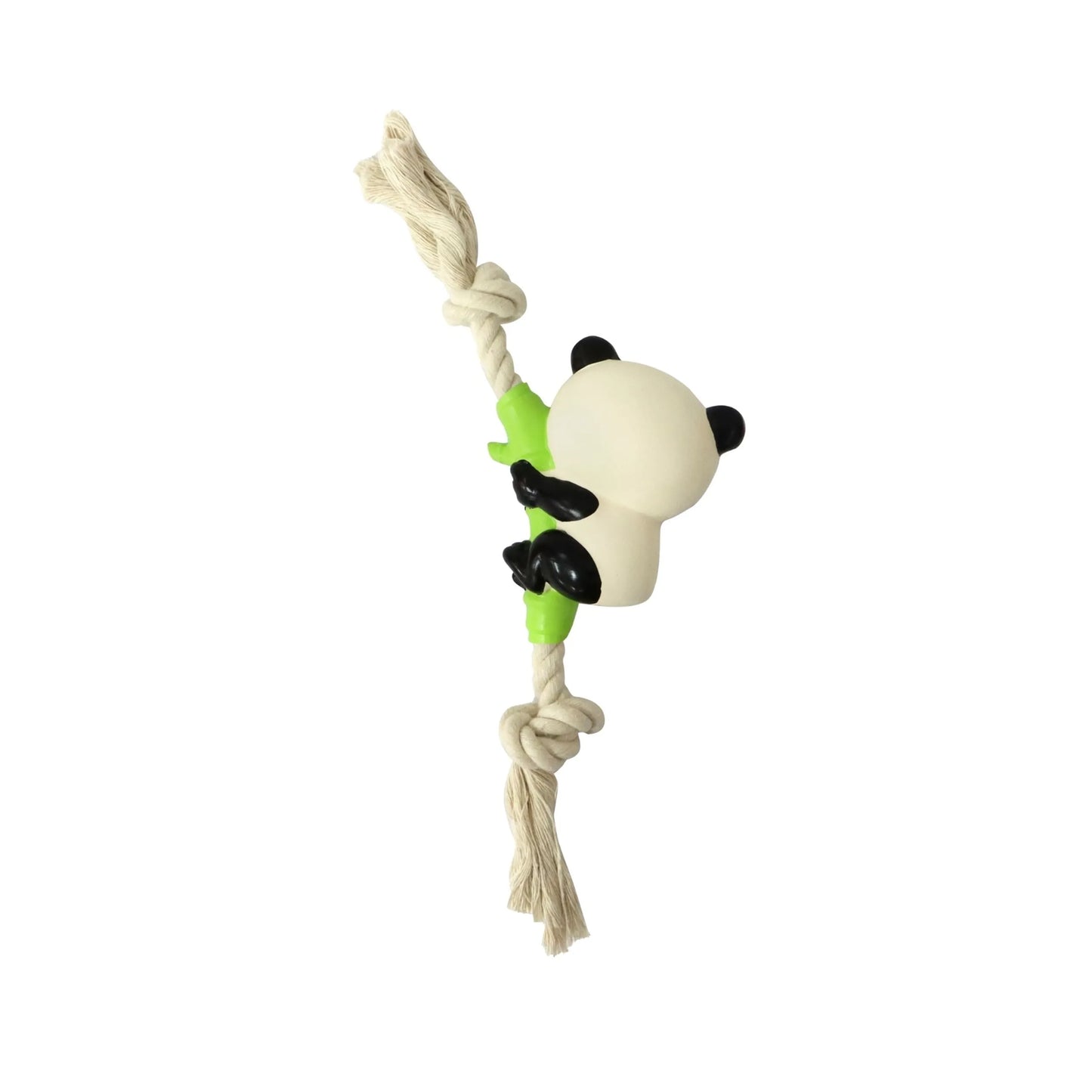 Quapas Puppy Speeltje Climbing Panda – Vinyl Hondenspeeltje met Touw