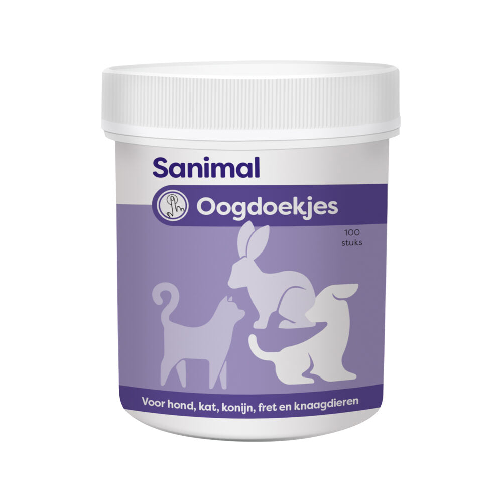Sanimal Oogdoekjes 100 stuks voor honden en katten