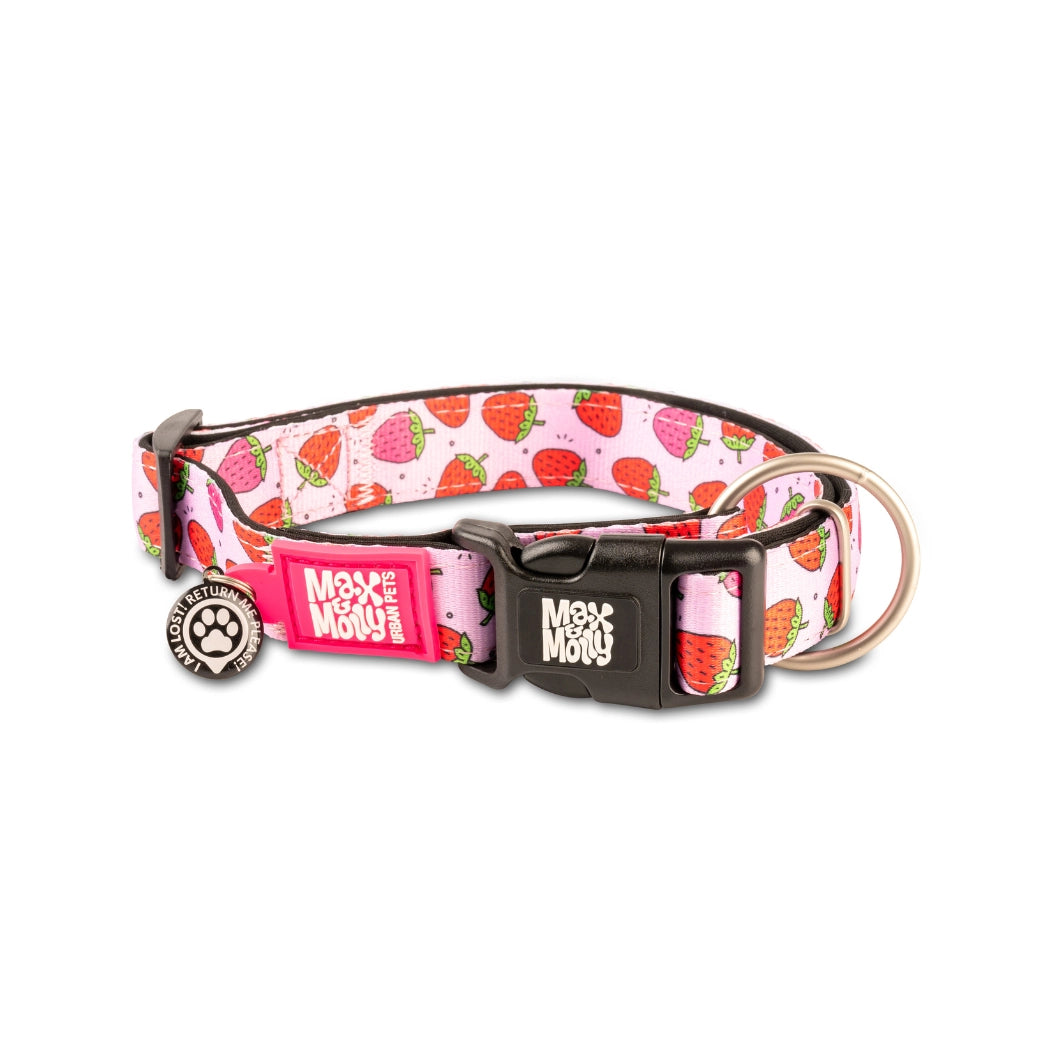 Aardbeien design hondenhalsband Max & Molly