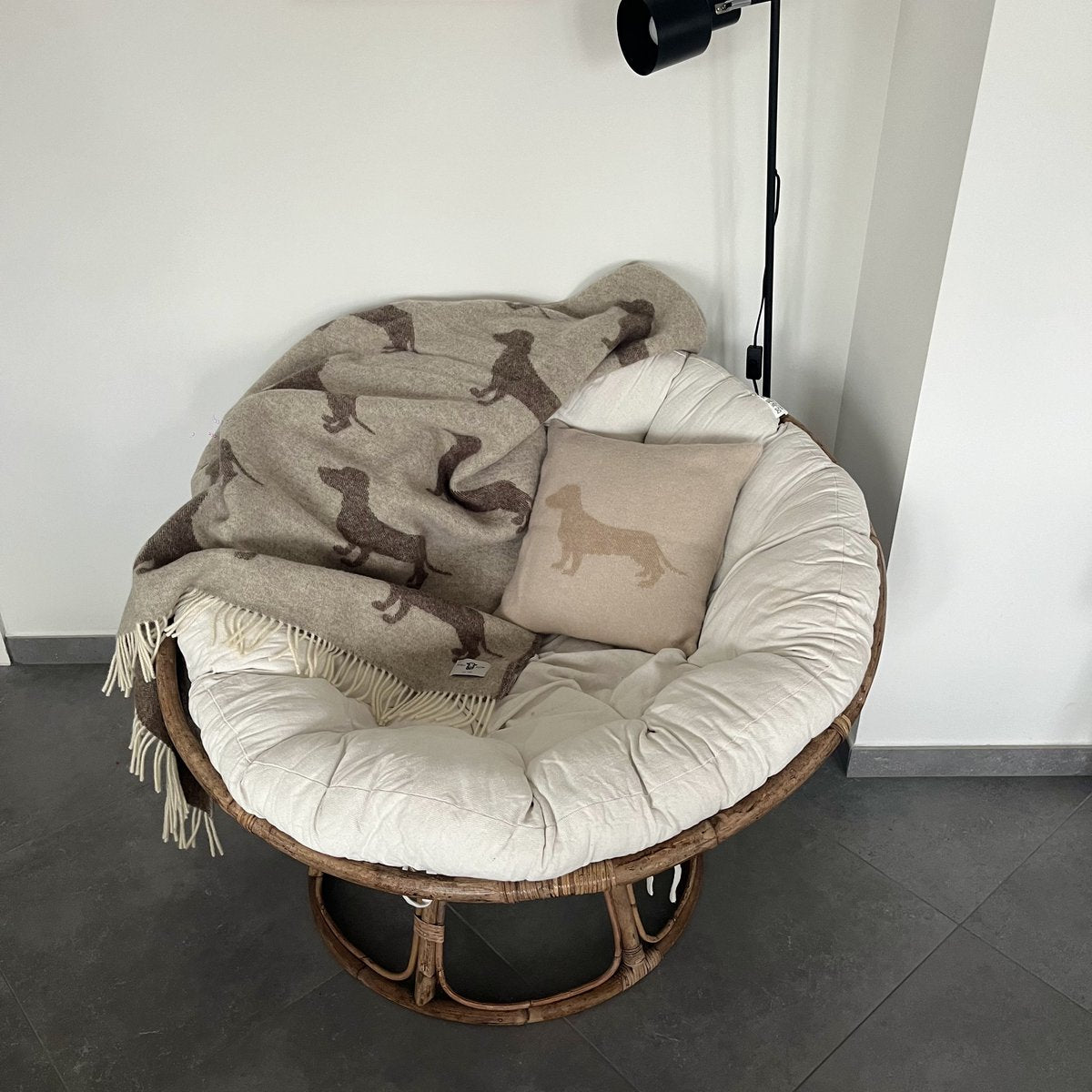 BELPO Teckel Plaid 130 × 175 cm – 100% Nieuw-Zeelandse Wol
