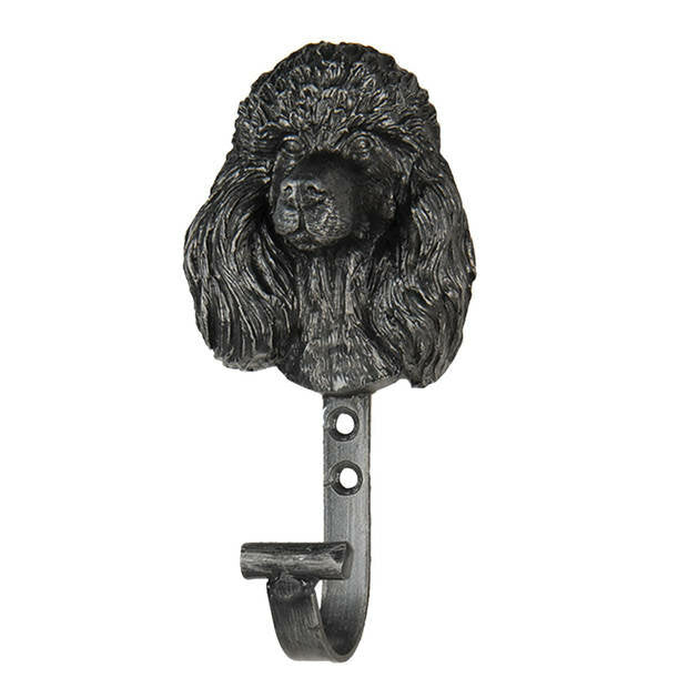 Clayre & Eef wandhaak poedel bruin ijzer 7x4x13 cm – kapstokhaak