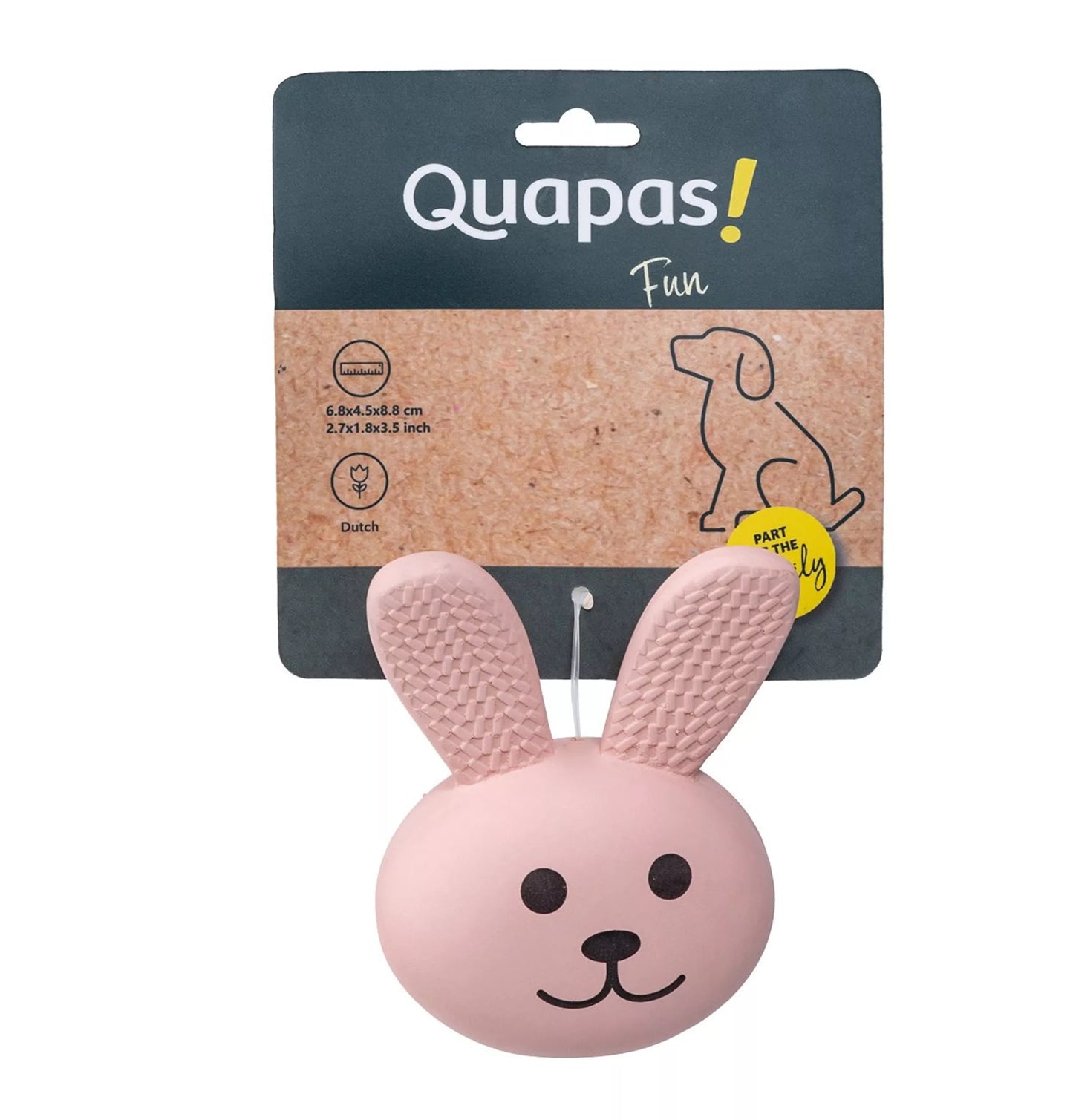 Quapas! Fun Konijnenhoofd Latex | Hondenspeelgoed met Pieper