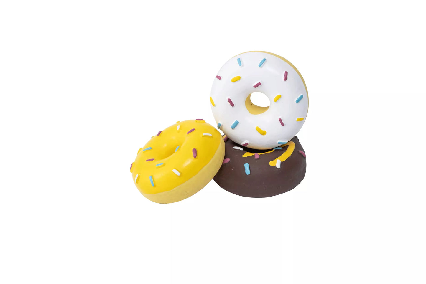 Quapas! Fun Donuts 3-delig | Latex Hondenspeelgoed met Pieper