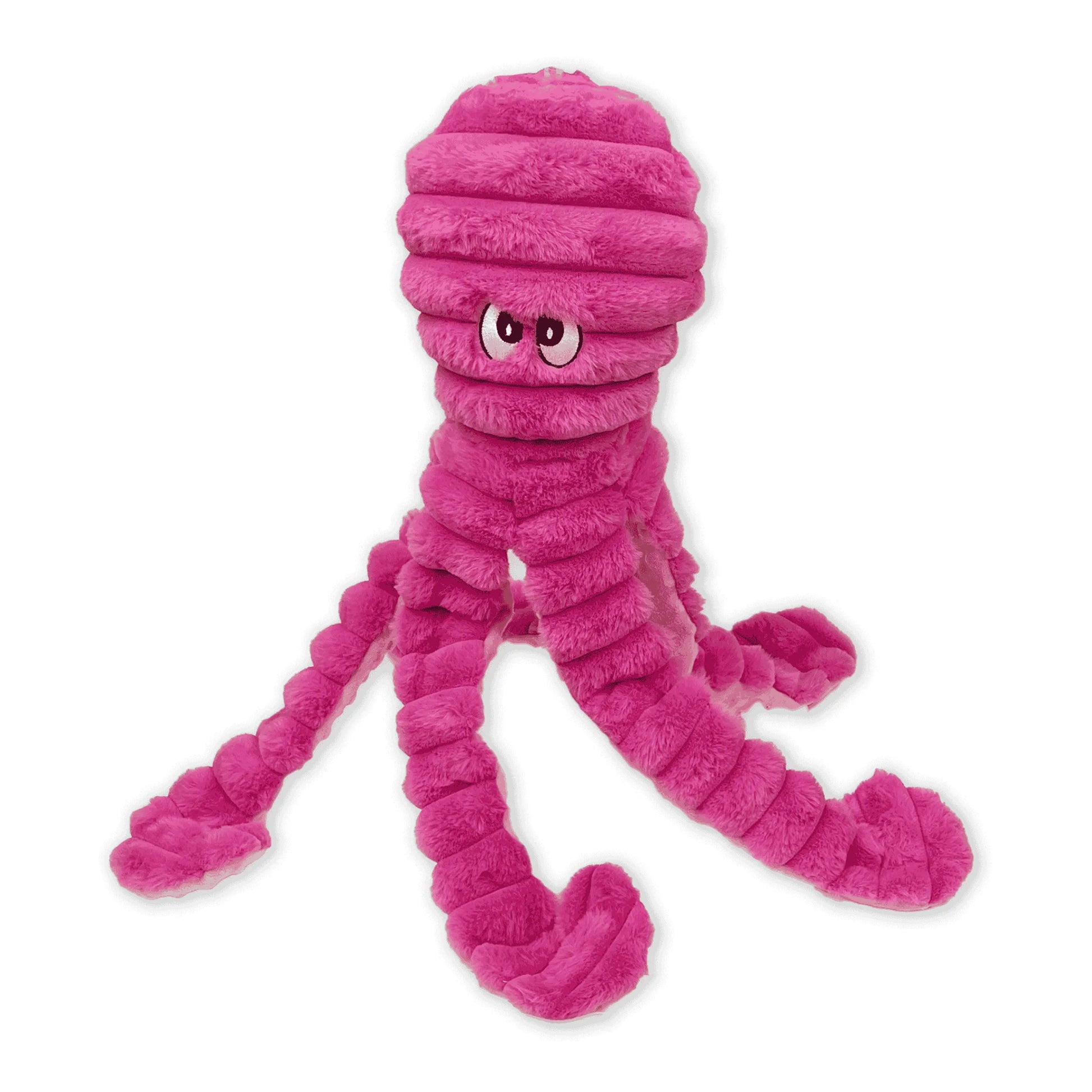 Quapas XXL hondenknuffel octopus roze 66 cm – pluche hondenspeelgoed met pieper en knisperfolie