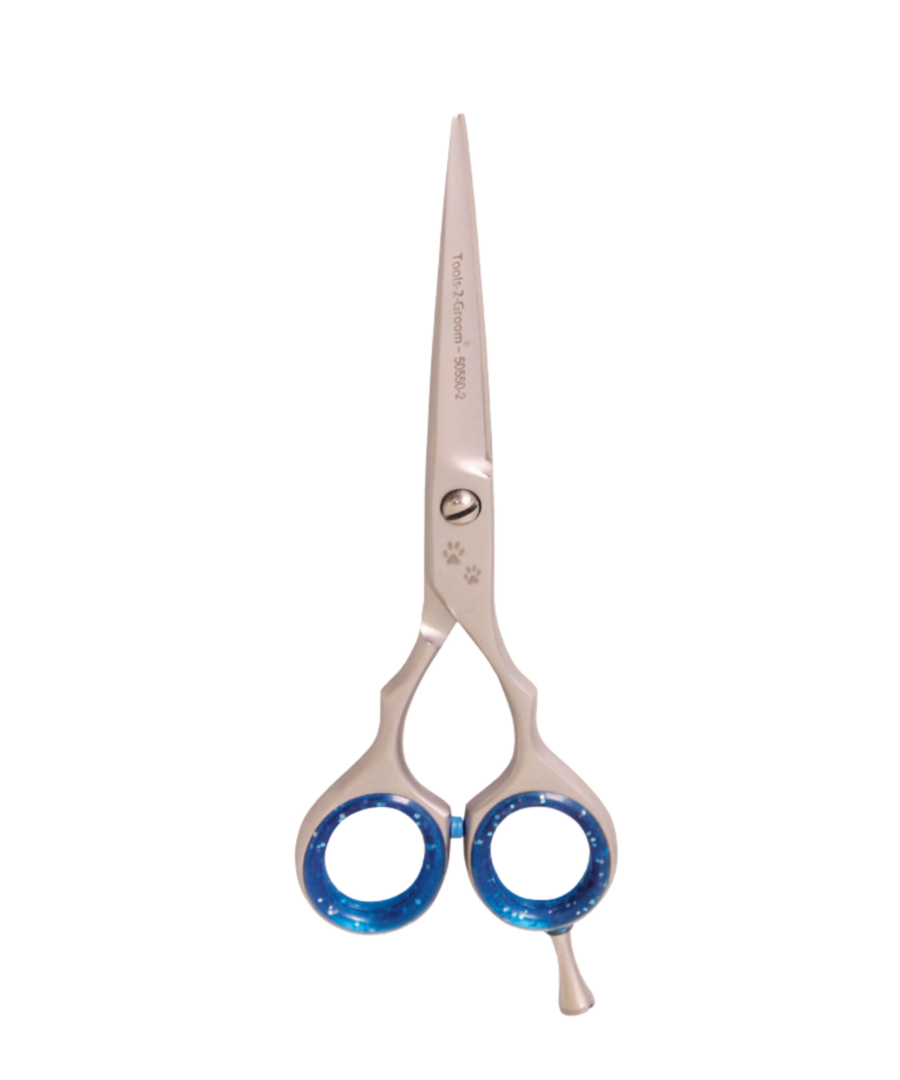 Sharp Edge rechte trimschaar 14 cm satin steel met silicone inzetringen en pinksteun
