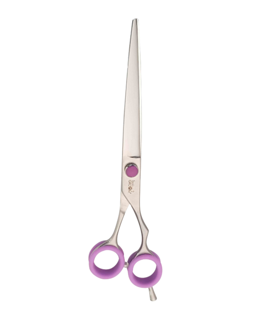 Pro Razor rechte trimschaar 20 cm (8″) gepolijst staal met stelschroef, demper, siliconen inzetringen en pinksteun