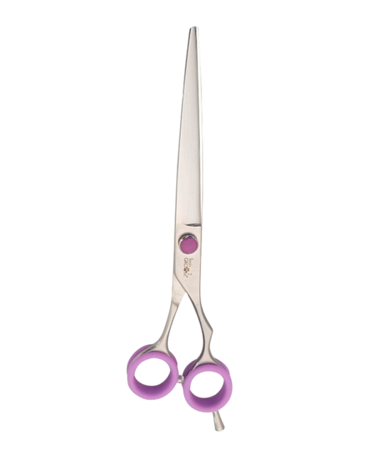 Pro Razor rechte trimschaar 20 cm (8″) gepolijst staal met stelschroef, demper, siliconen inzetringen en pinksteun