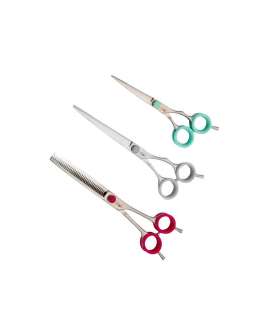 Luxe 3-delige scharenset Pro Razor – bevat rechte schaar 13 cm, rechte schaar 18 cm & dubbelzijdige effileerschaar 18 cm in etui