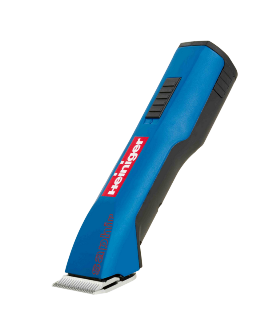 Heiniger Saphir Blue accu-tondeuse – blauw model met 2 accu’s en 1,5 mm scheerkop