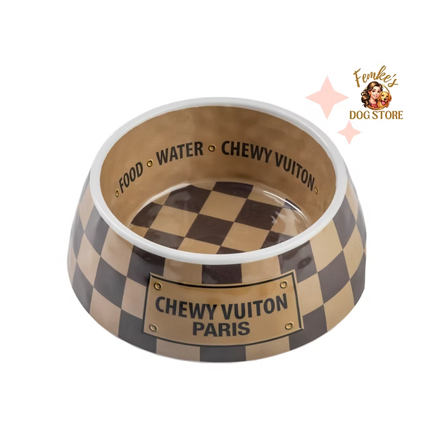 Chewy Vuiton Voerbak – Designer voerbak voor stijlvolle honden