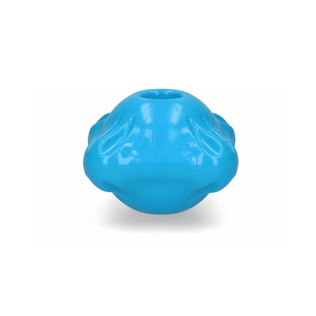 Jolly Flex-n-Chew Squarble blauw – duurzaam kauwspeeltje voor honden, vulbaar met snacks, drijft en stuitert (7x7 cm)