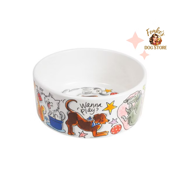 Blond Amsterdam Voerbak – Ø 15,5 cm – ‘Dog Love’
