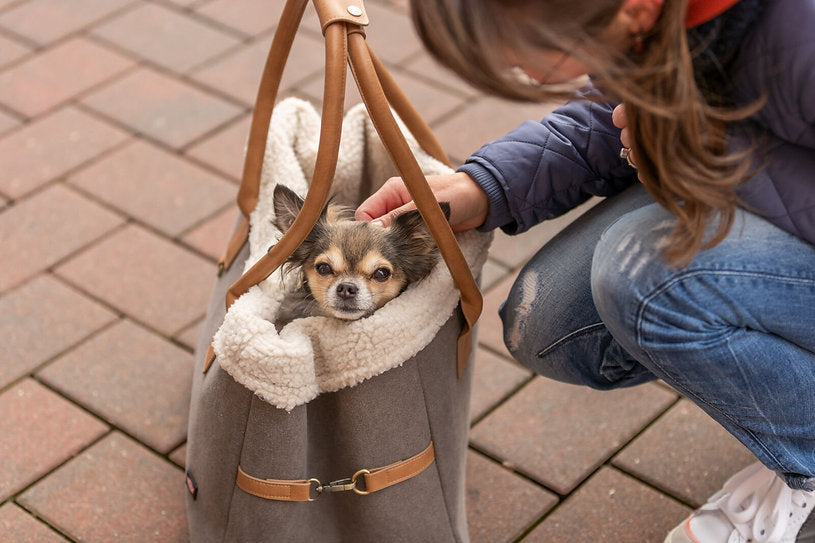 Tas Rachel – Chique draagtas met canvas & lamsvacht-look