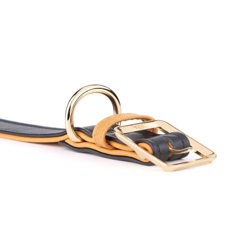 My Family Zwart Goud Leren Halsband