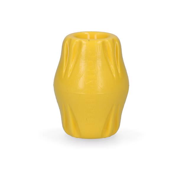 Jolly Flex-n-Chew Bobble geel – duurzaam kauwspeeltje voor honden, vulbaar met snacks, drijft en stuitert (12 cm)
