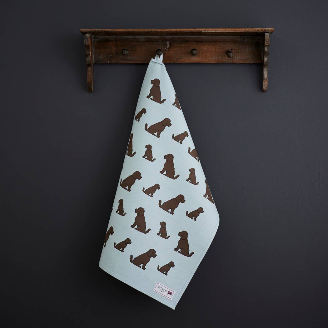 Hondentheedoek met hondenprint – vrolijke katoenen theedoek met hondenras, cadeau voor hondenliefhebbers