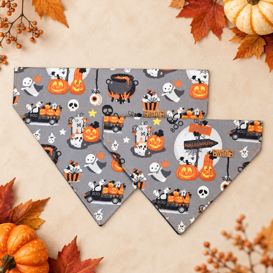 Walk that Dog! Halloween Bandana voor Honden - Grijs