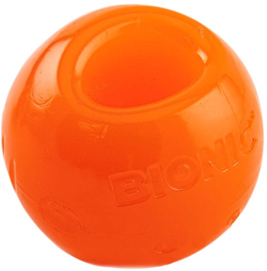 BIONIC Ball L 8cm Oranje | Sterke Apporteerbal met Treat Pocket