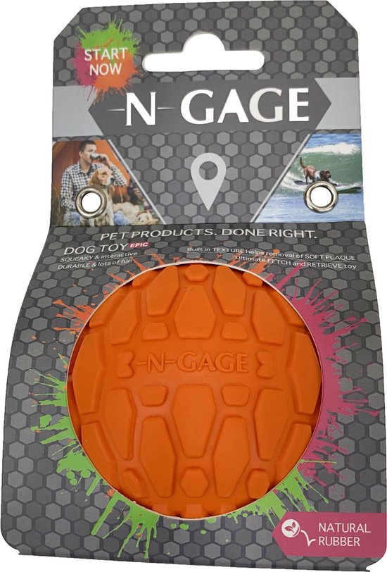 N-Gage Squeaker Ball Oranje 7cm | Drijvende Piepbal voor Apporteren