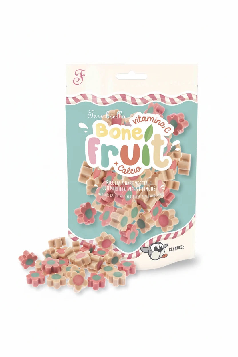 Ferribiella Bone Fruit Flowers – Vegetarische Hondensnacks 120 g