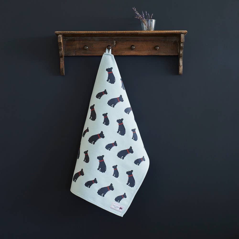 Hondentheedoek met hondenprint – vrolijke katoenen theedoek met hondenras, cadeau voor hondenliefhebbers
