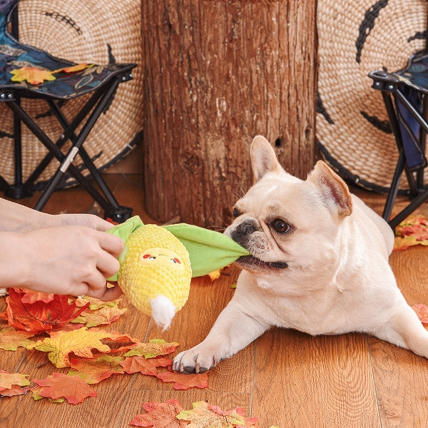 Hugsmart Camping Pups Corn Hondenspeeltje met Piep, Kraak en Snackvak