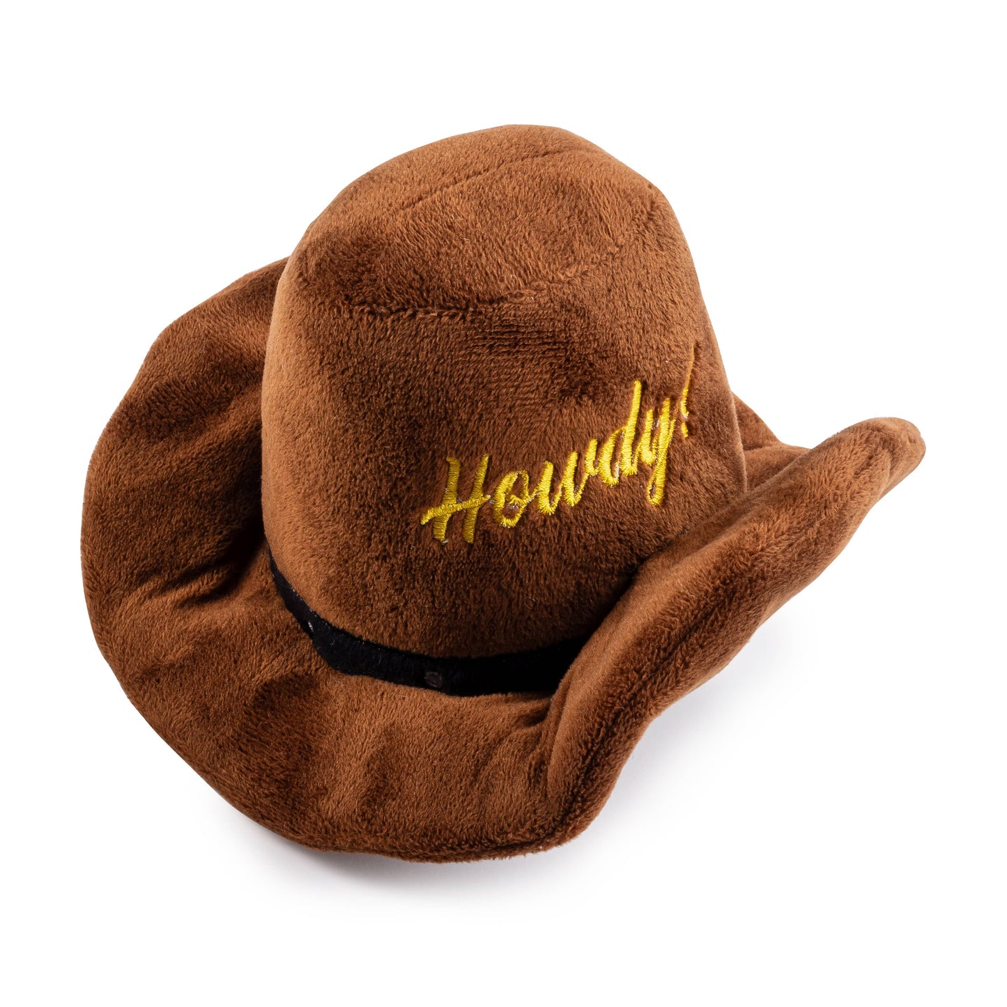 Bruine cowboy-hoed hondenspeelgoed met touw en pieper – western-thema voor actieve pups