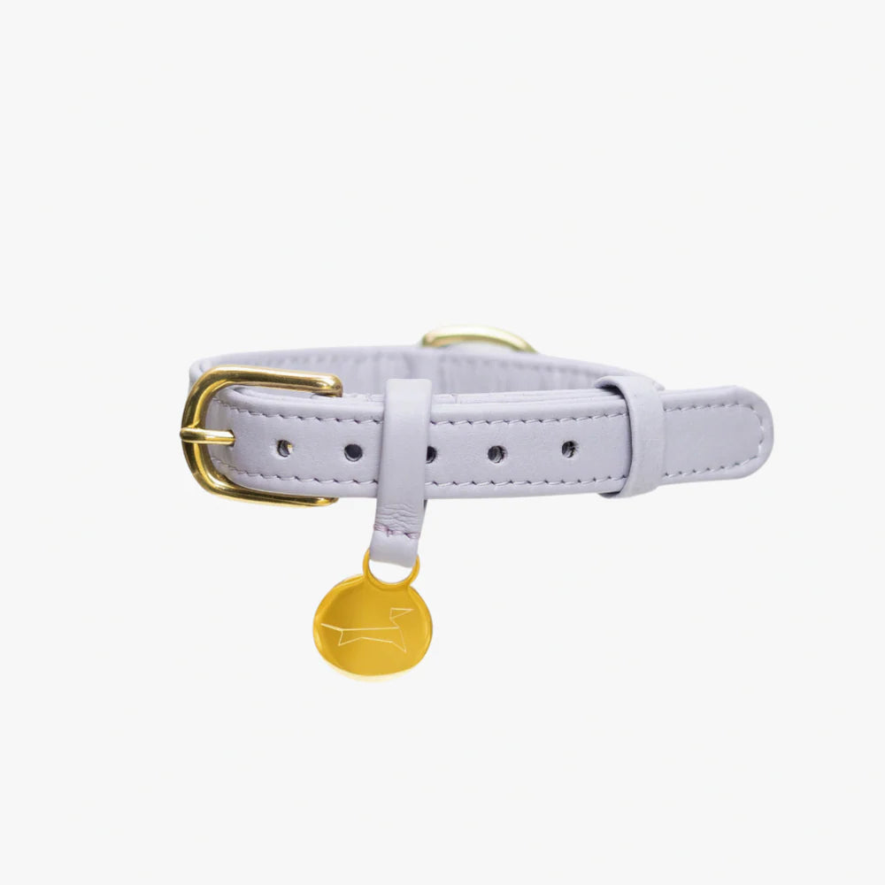 Luxe leren hondenhalsband met naampenning