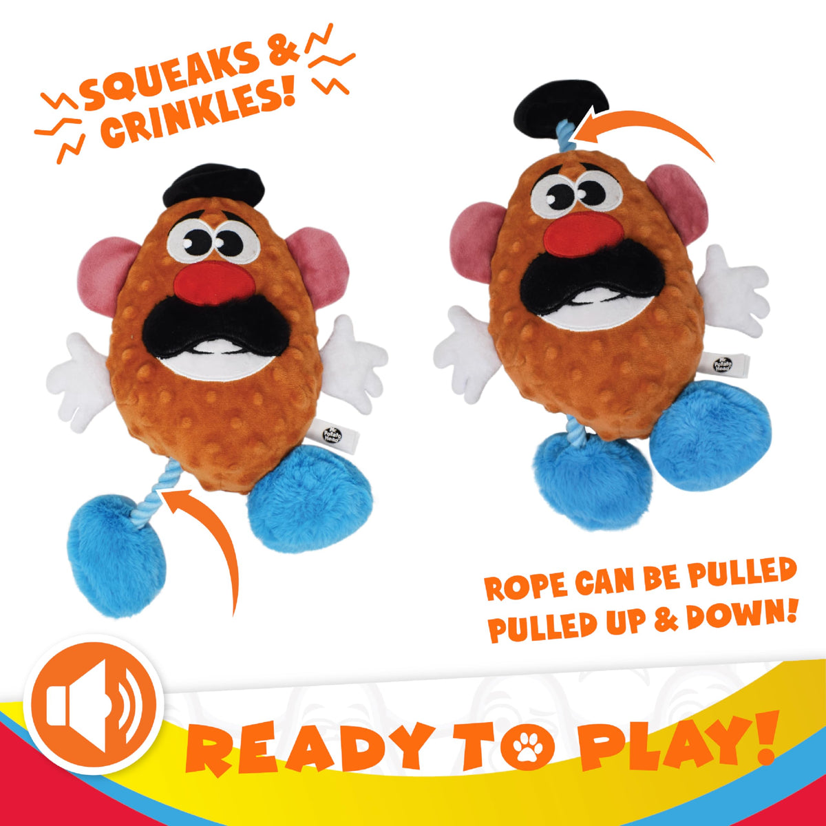 Hasbro Mr. Potato Head – Pluche Hondenspeelgoed met Pieper 20 & 28 cm