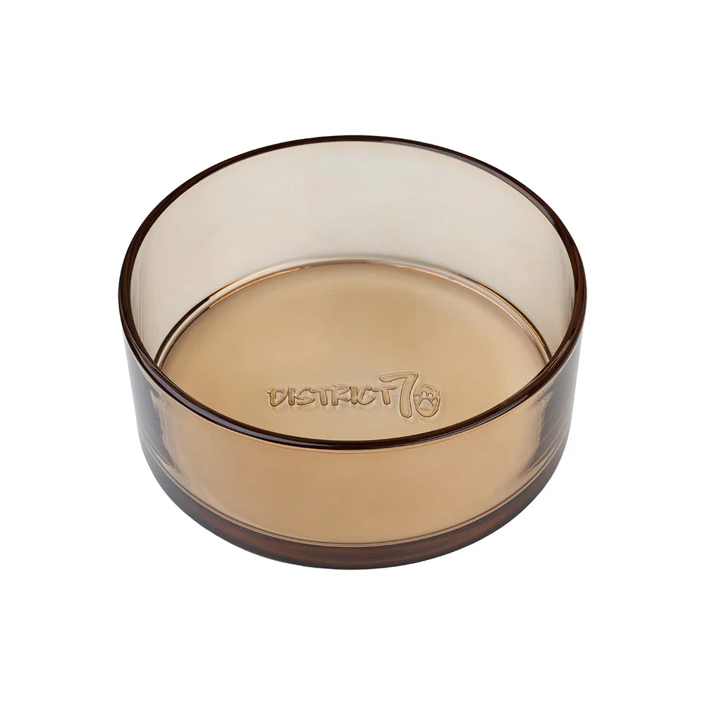 District 70 DAWN Glazen Hondenvoerbak – 100% Glas, Zwaar & Smaakneutraal (Champagne)