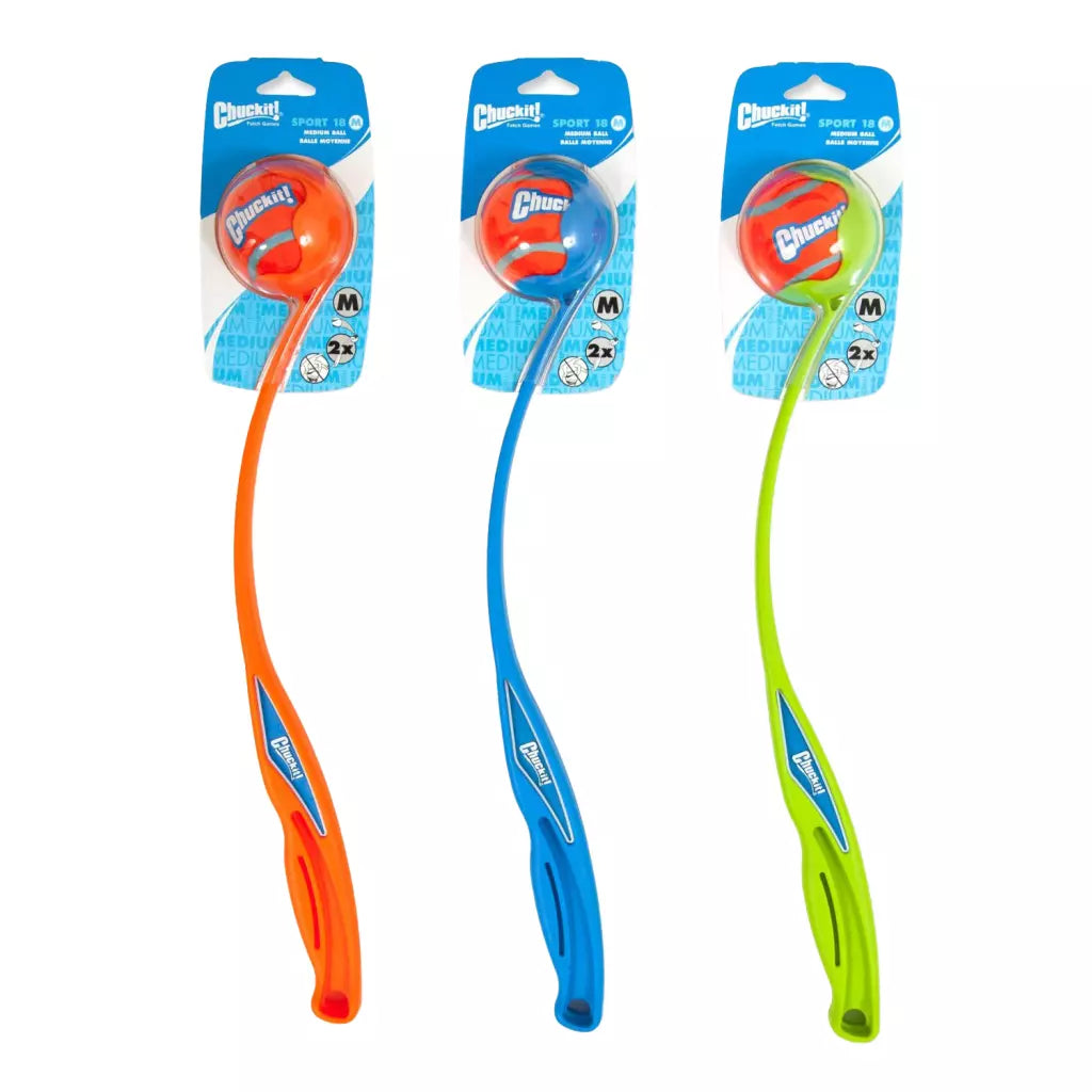 Chuckit! Sport Launcher M 45 cm – ballenwerper voor honden incl. tennisbal maat M (Ø 6 cm)