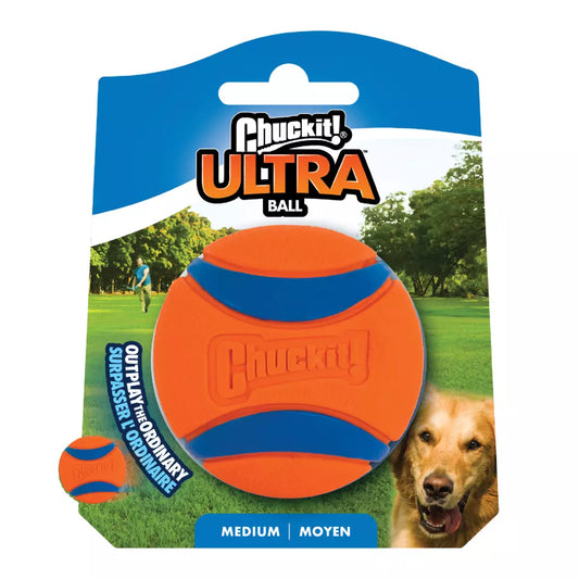 Chuckit! Ultra Ball M Ø6 cm – duurzame rubber apporteerbal die hoog stuitert en drijft